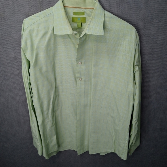 Egara men's long sleeve button front green Egyptia - Picture 1 of 5